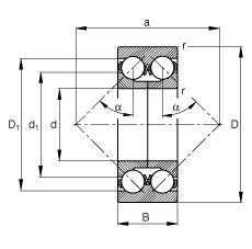 FAG Rolamento angular - 3309-DA