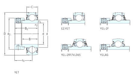 Bantalan YET206/VL065 SKF