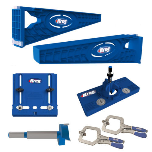 Kreg Slide Mounting Tool, Cabinet Hardware Jig, Hinge Jig & Bit With 2 Face Clam