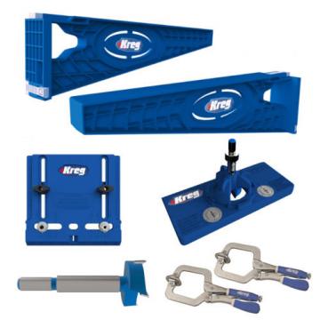 Kreg Slide Mounting Tool, Cabinet Hardware Jig, Hinge Jig &amp; Bit With 2 Face Clam