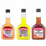 CARLUBE 3 Pack ENGINE FLUSH + PETROL FUEL INJECTOR CLEANER + OIL TREATMENT